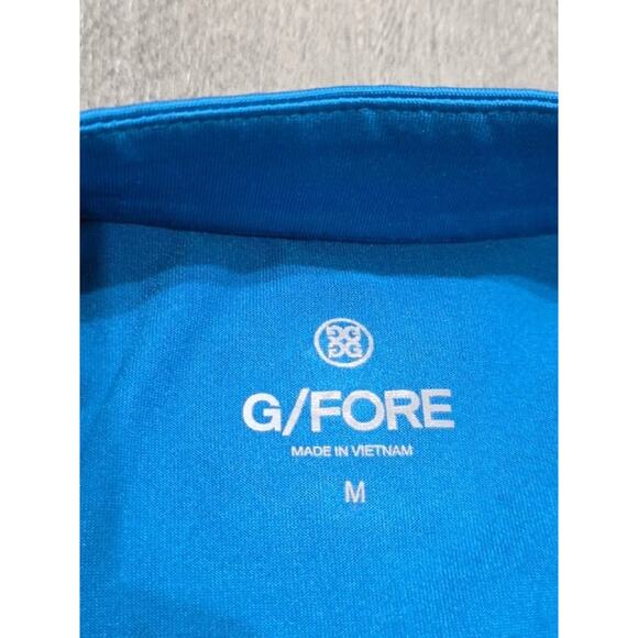 G/FORE Multi Blue Stripe Layered 1/4 Zip Mock Pullover Golf Medium A003820 - Picture 5 of 8